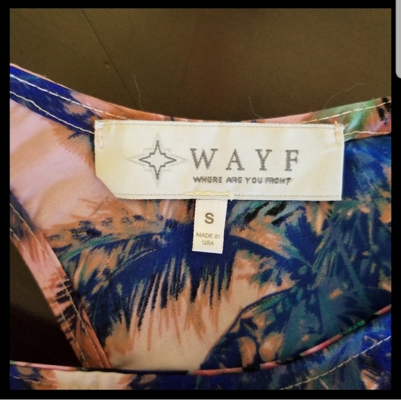 Wayf Ink Blot Palm Tree Tank Top Blouse Size Small - Picture 7 of 10